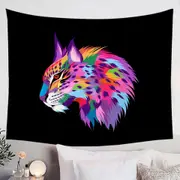 Cool Colorful Wild Bobcat Tapestry