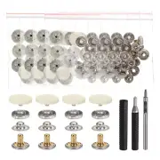 24Set Leather Snap Fasteners Kit 17mm Metal Snaps with 3 Setter Tools Yellow