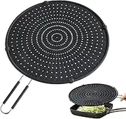 Splatter Screen for Frying Pan, Kaloo Grease Splatter Guard, Heat-Resistant Splatter Guards for Frying, Silicone Splatter Guard for Everyday Cooking, Dishwasher Safe (13inch,Black)