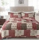 Aberdeen Bedspread Coverlet set Single Queen King Super 100% Cotton Patchwork
