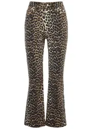 Ganni Betzy Leopard-print Flared Jeans - 27 (W27 / UK8-10 / S) 27 (W27 / UK8-10 / S)