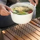 Square Pot Pad Anti-scald Hot Dishes Mat Coaster Spring Insulated Mat Camping
