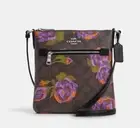 COACH CL660 Mini Rowan File Bag In Signature Canvas With Rose Print CL660 NWT