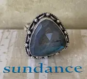 NWT Sundance Catalog Silver Labradorite “Heavenly View Ring” size 9.75-10 $148