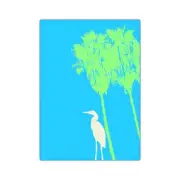 Pop Heron and Palms Canvas Tile