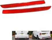 2x Red Lens Rear Bumper Reflector Light Left Right Compatible with Van 2012-2016 Transporter T5 V Caravelle Multivan