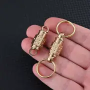 2pcs Solid Brass Quick Release Keychain Portable Car Backpack Key Chain EDC Tool