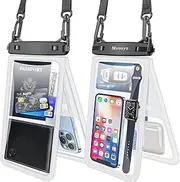 Niveaya [Up to 10.5"]Waterproof Phone Pouch - 2 Pack, Waterproof Phone Lanyard Case with iPhone 16/15/14/13/12 Pro Max up to 9.5", Phone Dry Bags for Vacation Beach Pool Kayak Cruise Travel Essentials