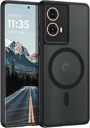 VENINGO Motorola Moto G85/S50 Neo 5G Case, Compatible with Magsafe Frosted Translucent Back Magnetic Shockproof Protective Slim Fit Anti-Fingerprint Matte Phone Cover, Black