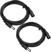 ANLINK 2Pack 1M/3Ft DC Power Extension Cable 5.5mm*2.1mm Male to Female Power Cord for CCTV Security Surveillance Camera DVR Standalone, LED Strip, Router, 12V DC Power Supply Adapter and More (Black)