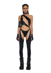 [Club Exx] Onyx Prism Moonwalk Cut-Out Catsuit