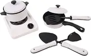 FLYPOP'S - Dinette Stove with Utensils - Role Play - 033629 - White - Plastic - Kitchen - Children's Toy - Gift - Casserole Dish - Cooking Pot - All-Rounder - from 3 Years