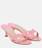 [Manolo Blahnik] Manolo Blahnik Callamu 50 patent leather sandals AU 6 pink
