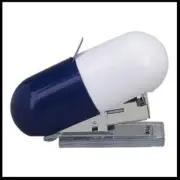 Pill Capsule Stapler with Book Mark 3M Flag Dispenser Navy Blue/White Capsule