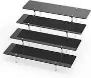 Acrylic Riser Display Stand, Black 4 Tier Cupcake Stand Display Risers Shelf Perfume Cologne Organizer Compatible with Funko Pop Food Dessert Makeup Skincare Cosmetics Lotion Organizer (1 PACK)
