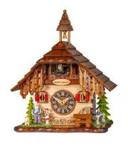 Quartz Cuckoo Clock Black forest house with music EN 403310 QM NEW