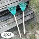 Grass Leaf Rakes Easy on and Off Storage 14 Tines Mini Lawn Rake for Yard Grass