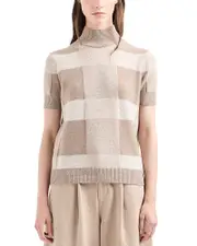 Emporio Armani Turtleneck Checkered Sweater