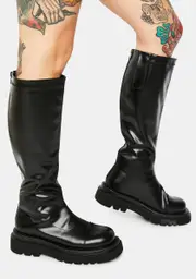 Lower Ground Knee High Combat Boots