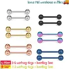 5PCS Piercing Barbells Ring Tongue Nipple Straight Surgical Steel Body Jewellery
