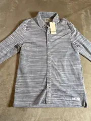 Scotch & Soda Shirt Swan Button Up Mens Medium Long Sleeve Space Dyed NEW
