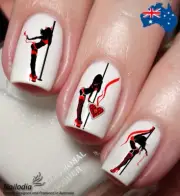 Erotic Sexy Pole Dance Nail Art Decal Sticker