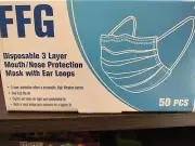FFG Face Masks Disposable 3 Layer Non Medical Face Mask, One Size Fits All