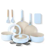 Gotham Steel 18pc Nonstick Ceramic Cookware Set with Detachable Handles