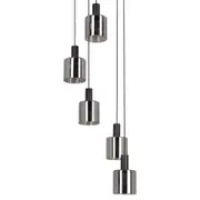Eglo Gorosiba 5LT Vaporised Glass Chrome Pendant Light
