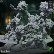 Ghulin Swarm Set (2 bases) | Fleshcraft Studios | RPG D&D 3D Printed Miniature