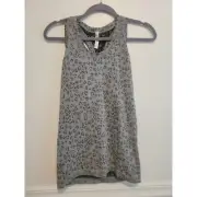 NWT womens sz small athleta momentum grey leopard printed tank top gray black