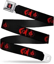 [Buckle-Down] Seatbelt Buckle Belt, Bat Logo and Harley Quinn Diamonds
