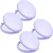 Compact Mirror, Pocket Travel Makeup Mirror for Purse, Metal Round Shell, 2-Sided 1X/2X Magnifying, Portable, Folding, Handheld, Periwinkle, 4 Pack