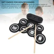 Electronic Drum Practice Pad With Dual Speakers Function Keys 1200mAh Pad