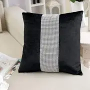 Pack of 2, Black Wedding Pillow Cases with Sequined Rhinestone, Sequined Rhin...