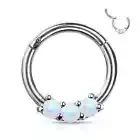 Piercing Ring Daith Septum 3 Opals White