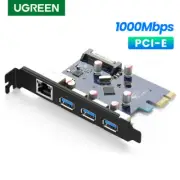 UGREEN Ethernet Adapter PCIE 1000Mbps 5Gbps USB 3.0 Expansion Card RJ45 Lan PC