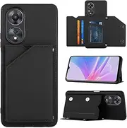 [HMLTD] Lightweight and Thin Anti-Fall Phone Case Compatible with Oppo A58 A78 A 78 CPH2565 4G Phone Shell Business Simplicity Pluggable Card Phone Cover (Black,Oppo A58 4G)