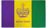 Mardi Gras Crown Flag 3' x 5' - Carnival Flags 90 x 150 cm - Banner 3x5 ft - AZ FLAG