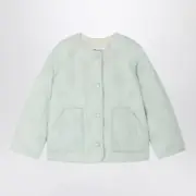 [Bonpoint] Light green embroidered Enyla down jacket 8 Y Green