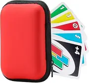 GORILLAPLANET Travel Carrying Case Compatible for UNO Card Games - Hard Waterproof Anti-Scratch Case, Red, Modern