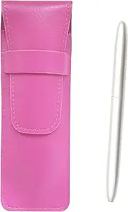 Pink Grain Leather Pen Case Brass Dacapo Streamline Ballpoint Pen Set Pearl Axis SASP-TK12-P