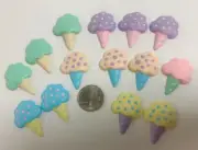 14 PC BULK LOT SALE ICE CREAM OR FLAT BACK FLATBACK RESINS HAIRBOW BOW CENTER