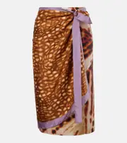 [Dries Van Noten] Dries Van Noten Silk beach cover-up One Size brown