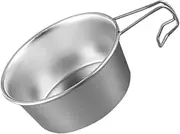 INOOMP Stainless Steel Salad Bowl Metal Bowls Soup Bowl with Handle Camping Utensils Rice Bowls Camping Bowls with Handle Soup Cups with Handles Camping Accessory Camping Drinking Cups