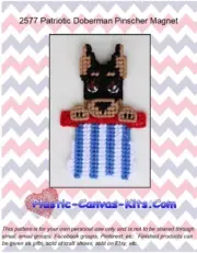 Patriotic Doberman Pinscher Magnet-Plastic Canvas Pattern or Kit