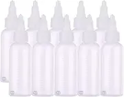 10pcs 65ml Airbrush Paint Storage Bottle Jars Plastic Squeeze Bottle with Scale Line for Airbrush Art & Craft Paint Liquids Lotion