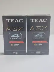 TEAC ASX E-240 (4 hr) Video Cassette VHS Tape x 2 - Brand New Sealed