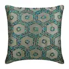 Sofa Cushion Case Grey 16"x16", Couch Decor Silk Geometric - Magical Techno