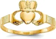 [JewelryWeb] 14k Yellow Gold Solid Polished Ladies Irish Claddagh Celtic Trinity Knot Ring Size 6 Band Style-Ring for Women